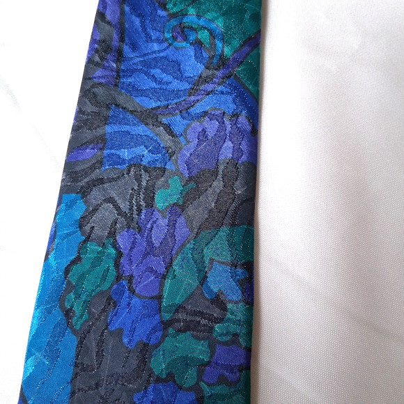 Vintage Buscati Men's Tie Blue Green Palace Silk Abstract Classic Style - Picture 4 of 8